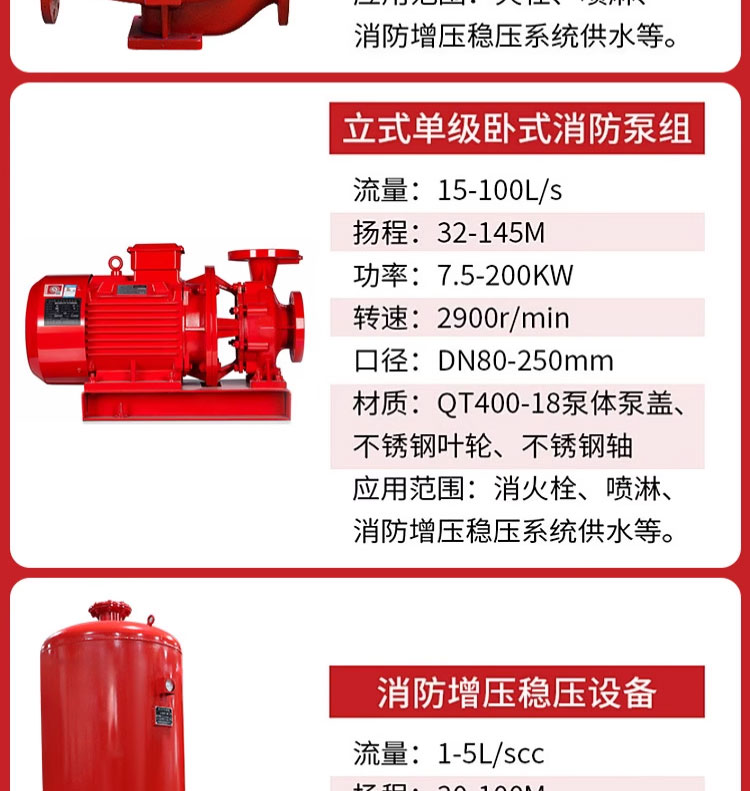 进口消防水泵消防栓泵增压稳压设备喷淋长轴深井多级离心水泵(图3)