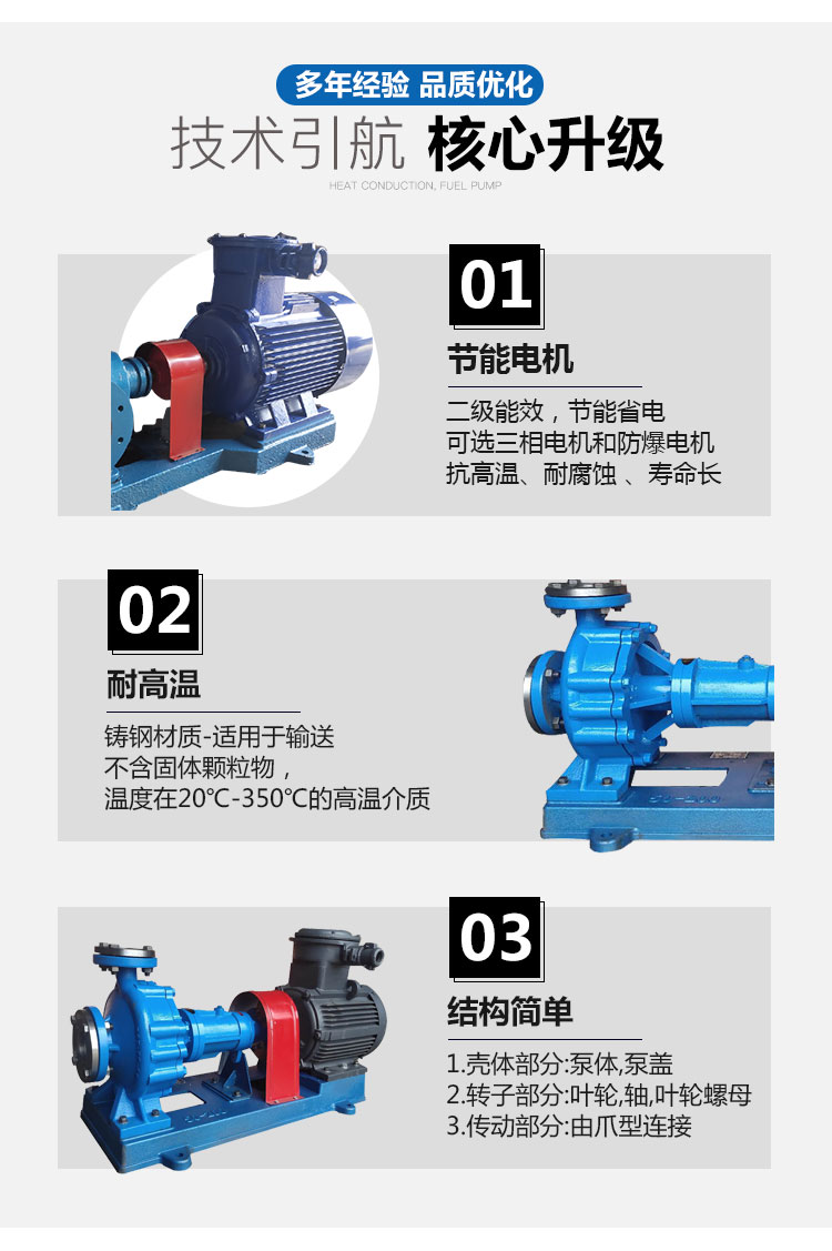 进口高温循环泵32-32-160风冷式导热油高温铸钢泵防爆离心泵350度热泵(图2)