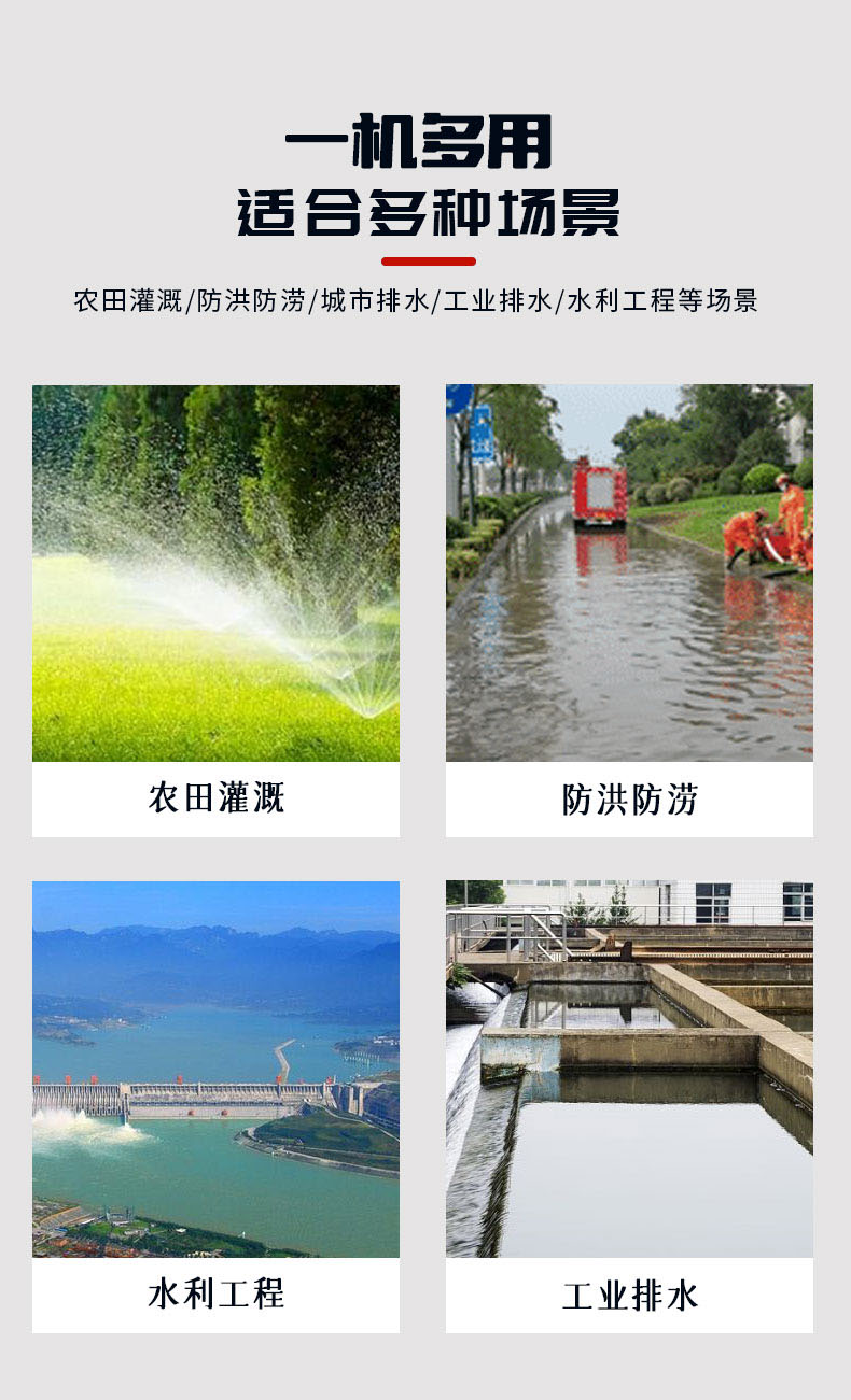 进口混流泵HW离心泵农用大型浇地抽水机柴油机灌溉水泵蜗壳式(图3)