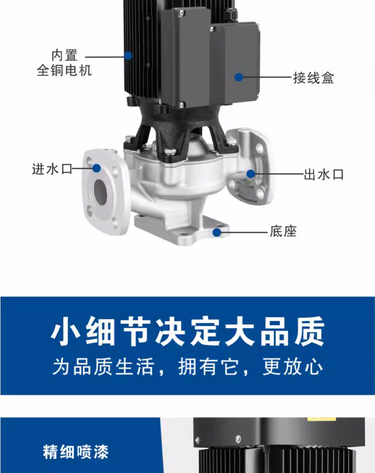进口精铸304不锈钢管道泵耐酸碱耐腐蚀立式离心泵高扬程220V380增压泵(图11)