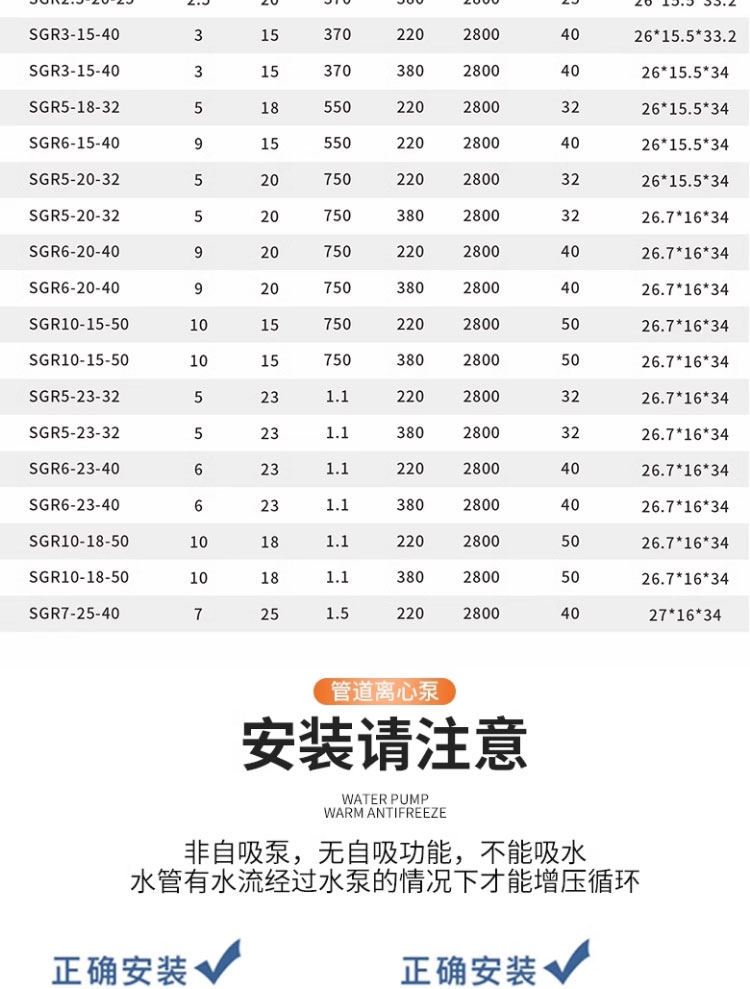 进口立式管道离心泵380v地暖暖气锅炉耐高温热水循环泵家用220v增压泵(图27)