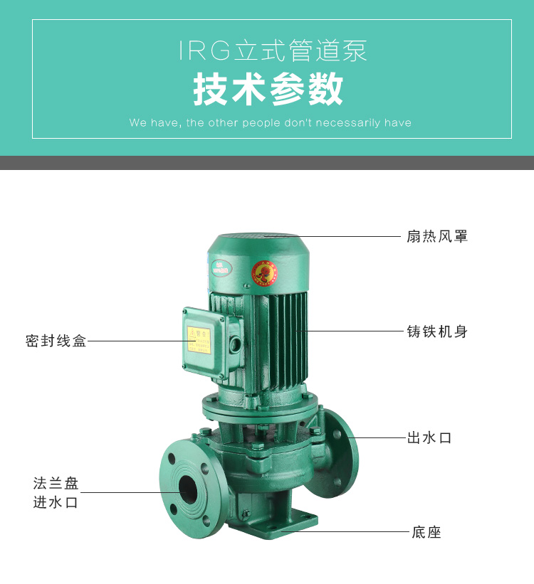 进口立式管道离心泵工业冷热水循环泵380v消防泵增压泵三相(图6)