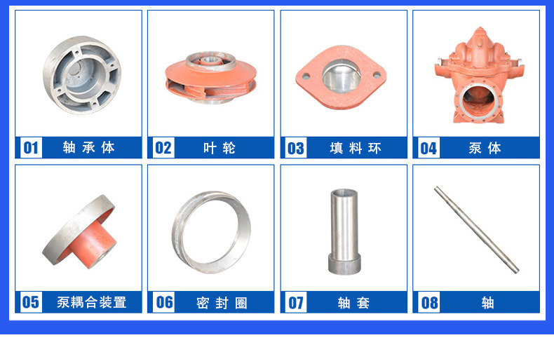 进口中开双吸泵 工业排水排涝泵大流量清水泵 中开蜗壳式单级离心泵(图7)