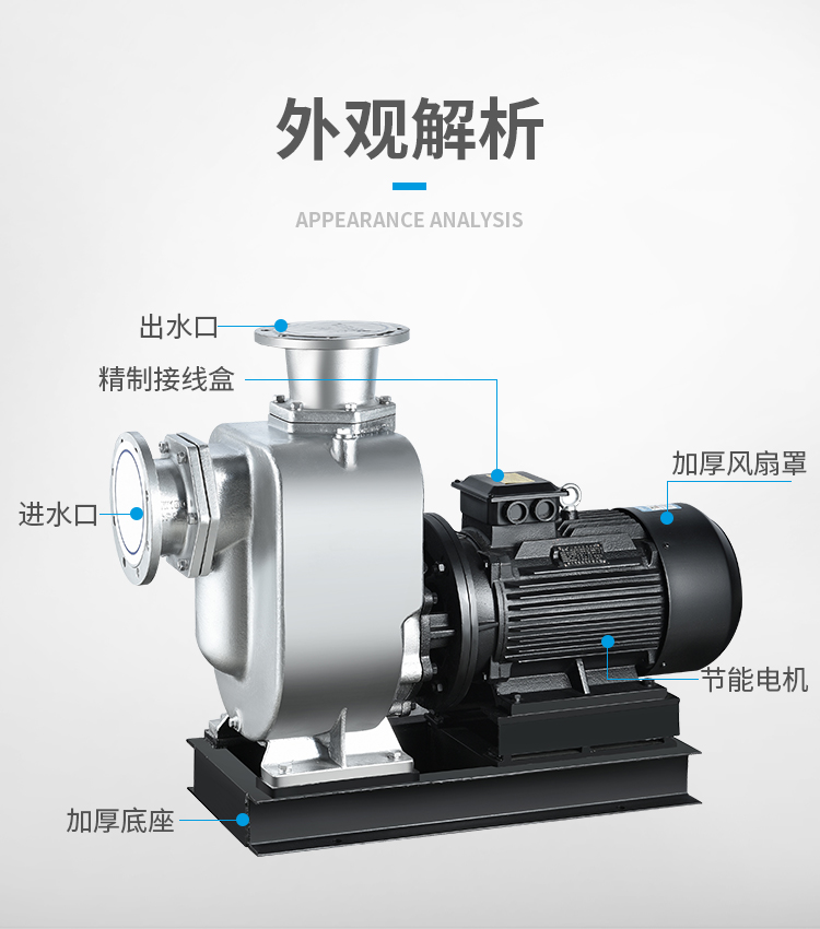 进口不锈钢无堵塞自吸排污泵耐腐蚀耐酸碱大流量高扬程抽酒泵(图8)