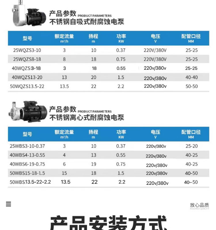 进口不锈钢自吸耐腐泵离心泵 耐酸碱高温增压工业化工泵抽酒食品泵(图15)