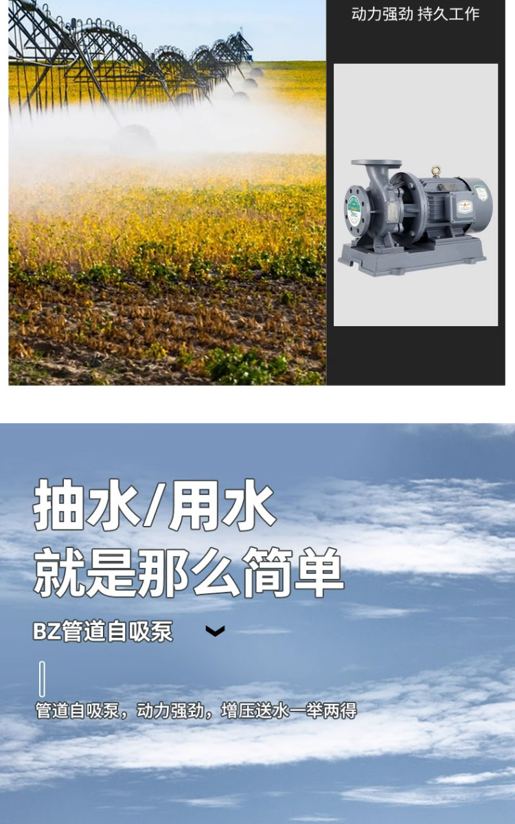 进口自吸泵工业用养殖ZW排污水泵卧式管道离心泵380v农用灌溉增压泵(图7)