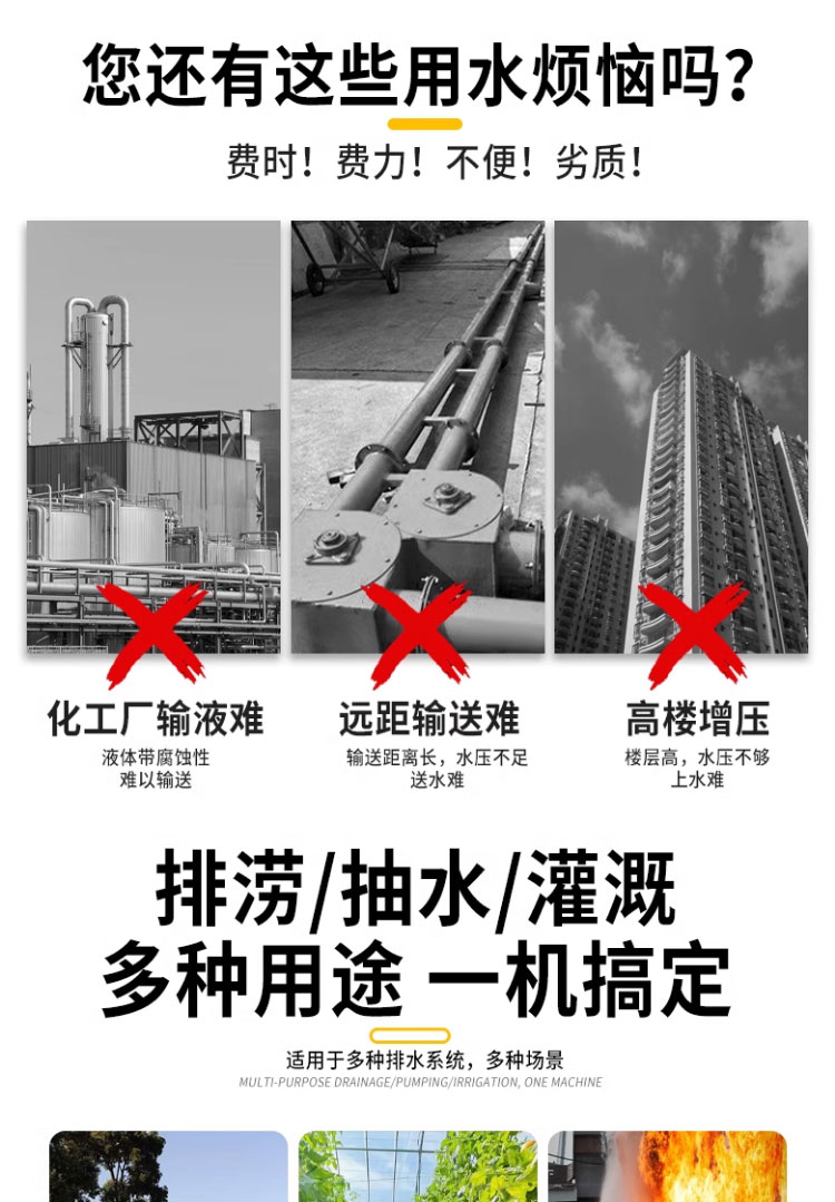 进口无堵塞自吸污水泵分体ZX大流量不锈钢防爆变频电机卧式排污泵(图4)