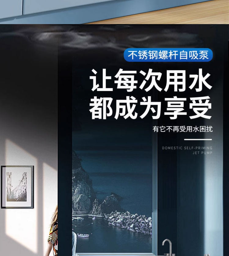 进口不锈钢螺杆自吸泵220V水井自来水家用增压泵无塔小型高扬程抽水泵(图7)