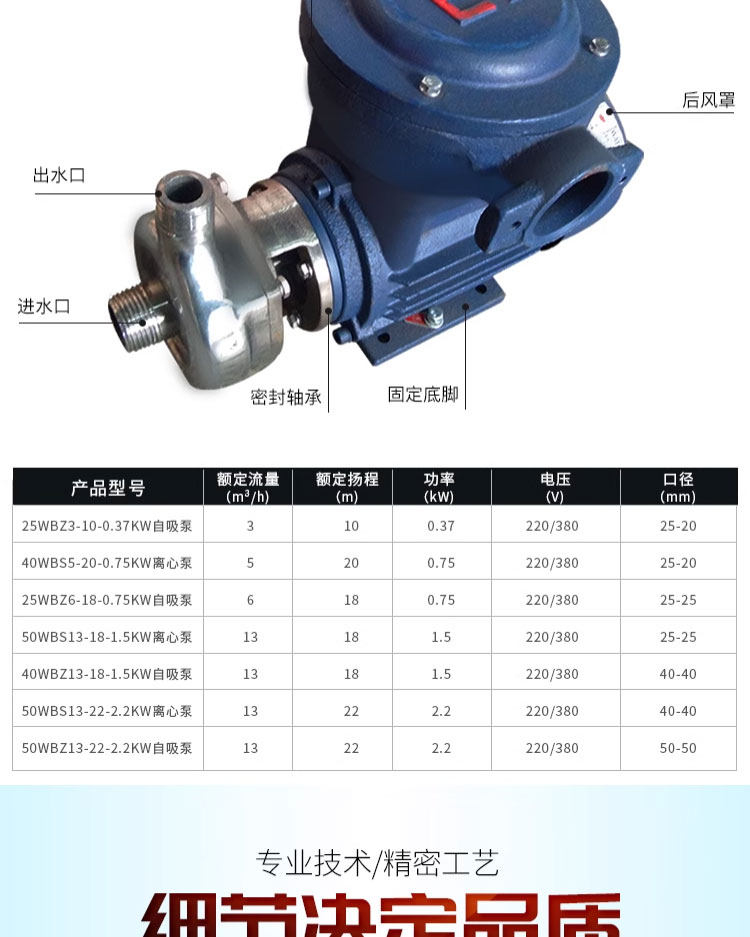 进口防爆304不锈钢自吸泵防腐泵离心耐腐蚀耐高温抽酸抽酒食品化工泵(图5)