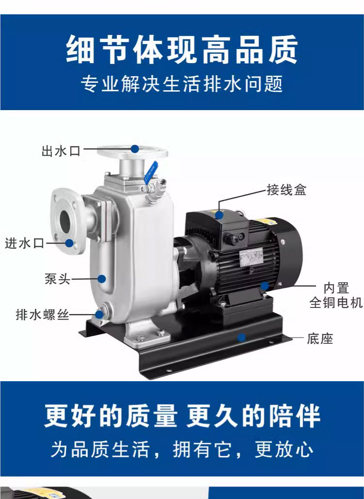 进口不锈钢自吸排污泵耐酸碱腐蚀工程污水泵自吸泵工业化工泵(图13)