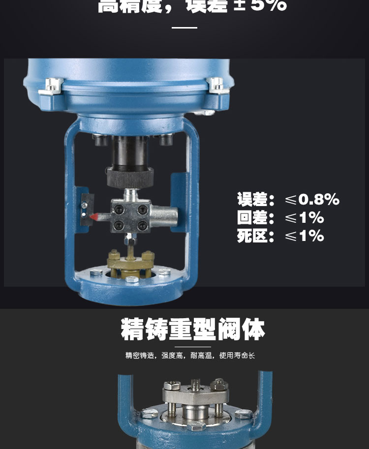 进口蒸汽导热油比例温度自动控制阀压力流量不锈钢电动单座调节阀(图4)