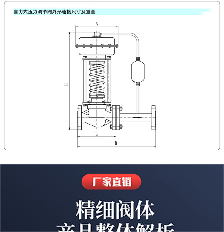 进口自力式压力调节阀氮气稳压阀蒸汽减压阀高温恒压阀气体背压阀(图5)