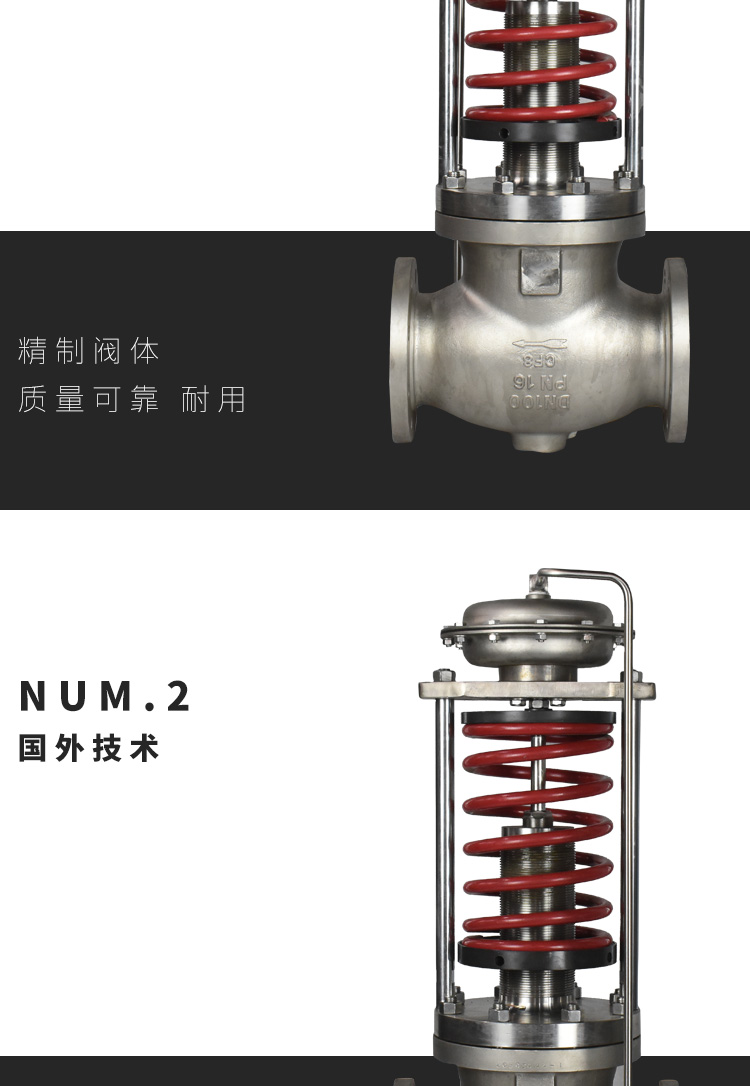 进口自力式压力调节阀压差旁通阀气体蒸汽减压稳压阀自动排气恒压阀(图3)