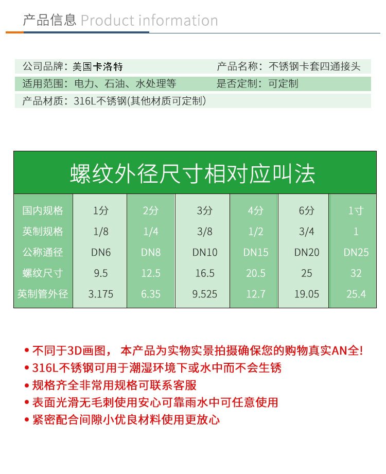 进口卡套四通接头(图4)