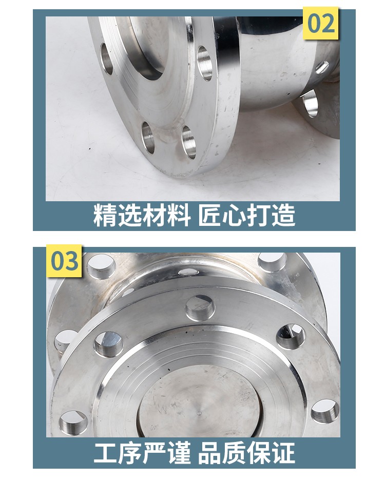进口球形法兰止回阀304不锈钢卫生级消音逆止水阀立式静音单向阀(图7)