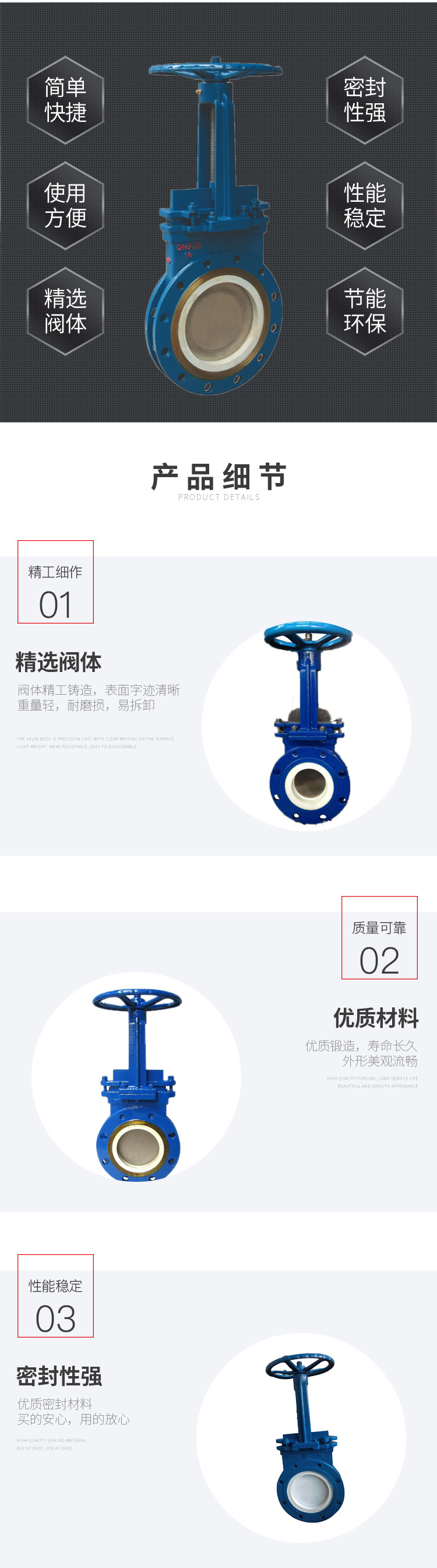 进口手动陶瓷刀闸阀 刀形闸阀 PZ73TC-10C 耐磨浆液阀明杆暗杆插板阀(图3)