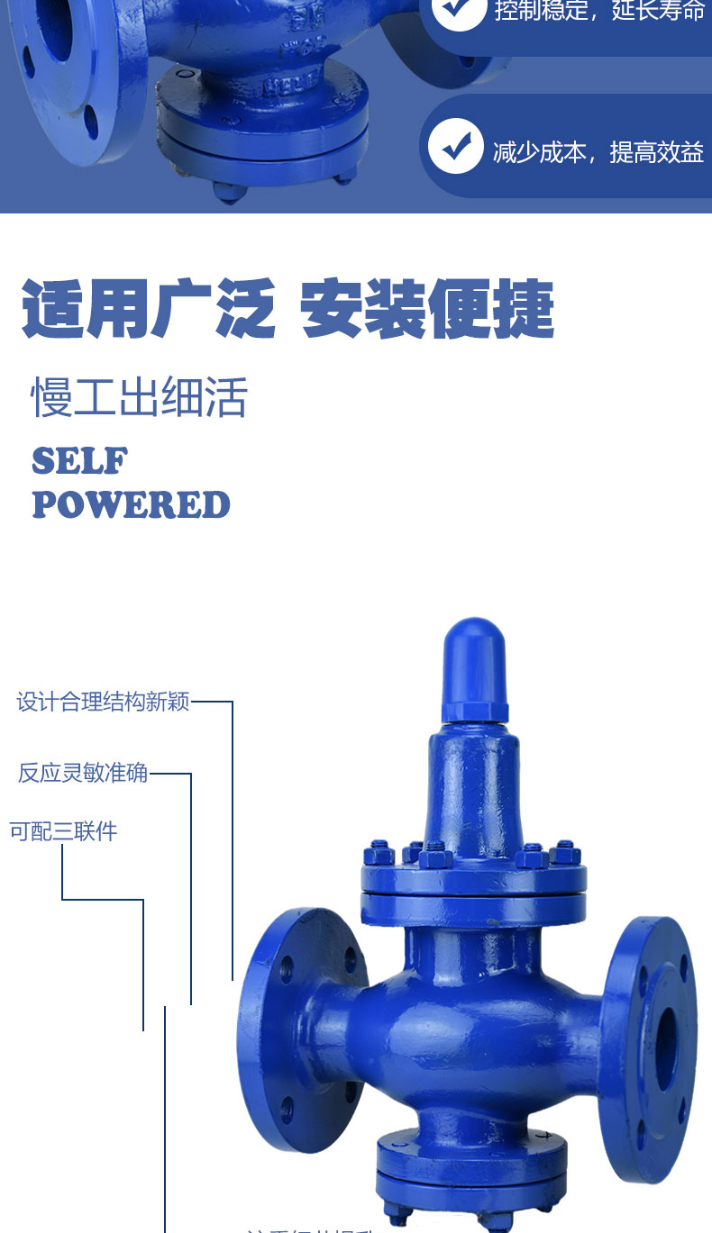 进口压缩空气油品自来水可调式高压法兰减压阀(图4)