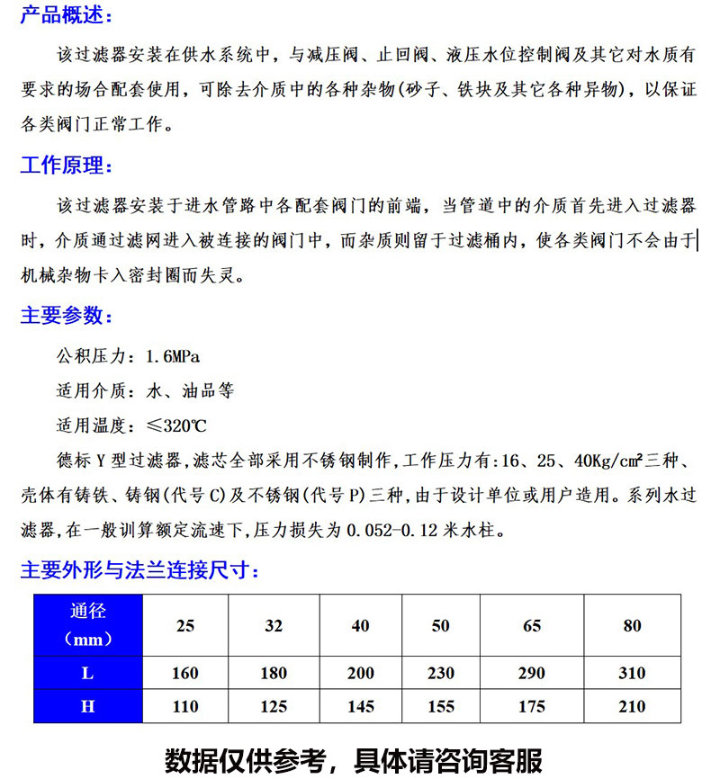 进口高温蒸汽导热油铸钢法兰德标Y型过滤器(图11)