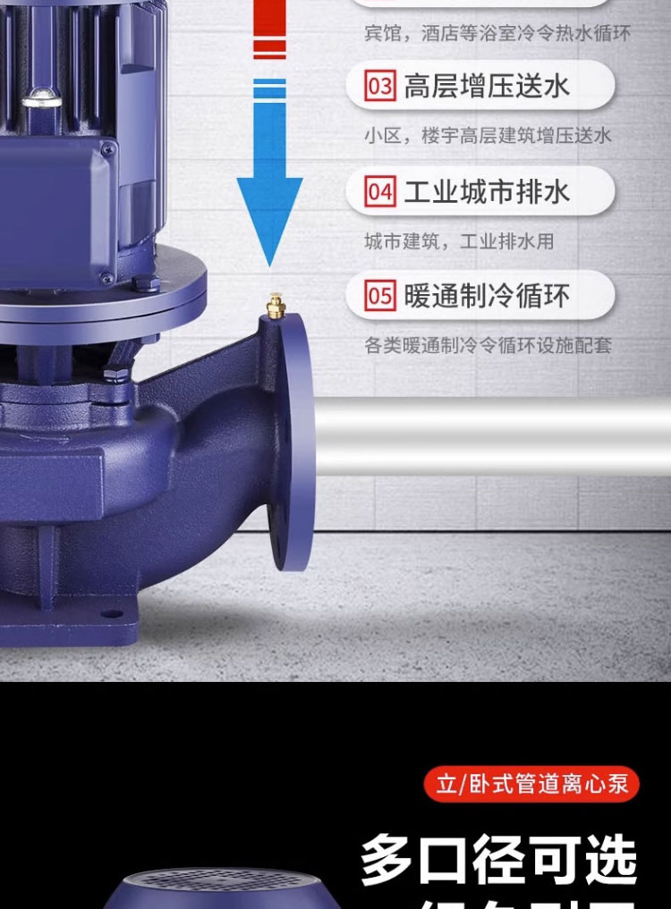 进口立式防爆管道离心泵380V恒压供水增压泵热水循环加压泵(图5)